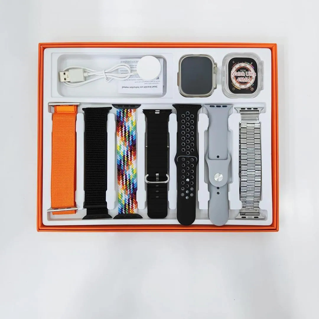 Multicolor Smart Watch with 7 Straps